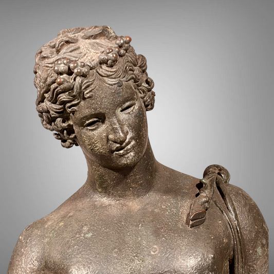 NEAPOLITAN GRAND TOUR PATINATED BRONZE NARCISSUS, ITALY, LATE 19th-CENTURY