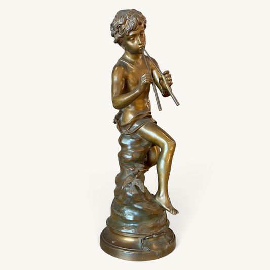 A PATINATED BRONZE FIGURE OF 'AMOUR CHARMEUR', FRANCE, LATE 19TH CENTURY