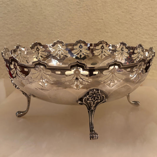 GEORGE VI PIERCED STERLING SILVER CENTERPIECE, BIRMINGHAM, 1949