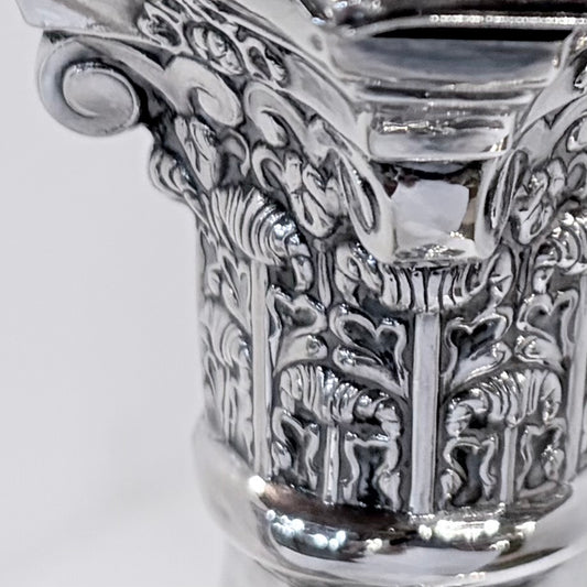 PAIR OF CORINTHIAN COLUMN STERLING SILVER CANDLESTICKS, LONDON, 1964