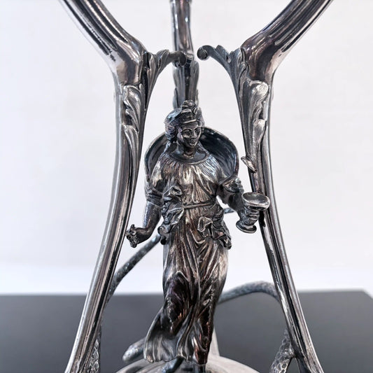 PAIR OF VICTORIAN MYTHOLOGICAL STERLING SILVER CENTERPIECES, LONDON, 1869