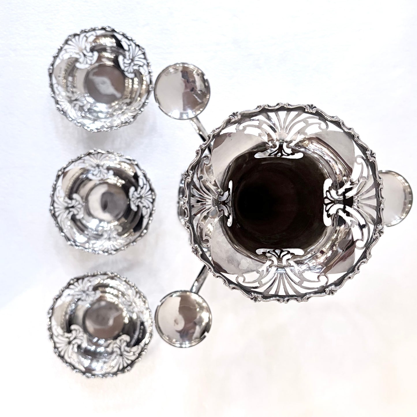 EDWARDIAN PIERCED STERLING SILVER CENTERPIECE, SHEFFIELD, 1911