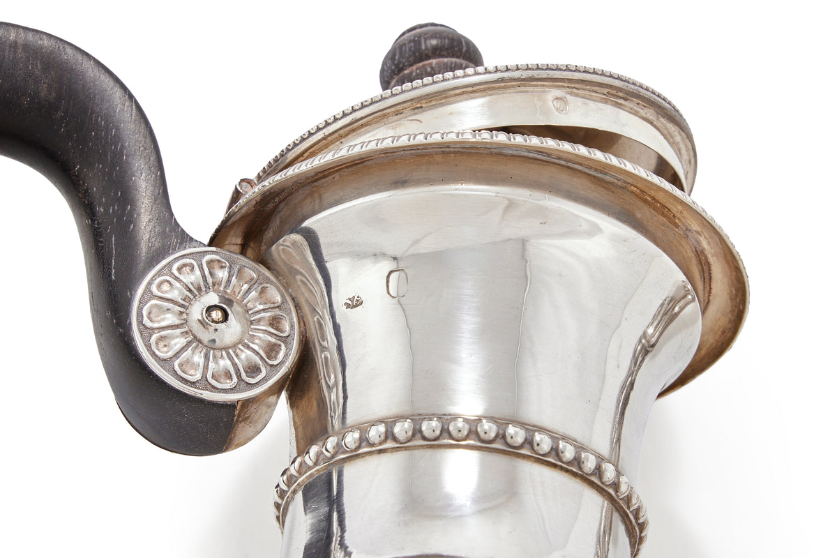 A PEAR-SHAPED FRENCH SILVER COFFEE POT, PARIS, 1819–1838
