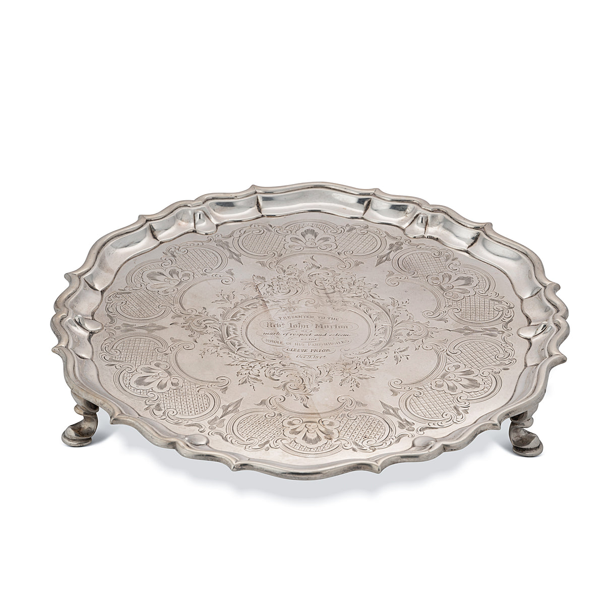 A GEORGE II PRESENTATION SALVER, LONDON, 1737
