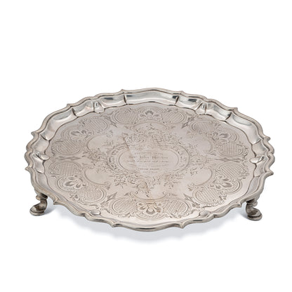 A GEORGE II PRESENTATION SALVER, LONDON, 1737