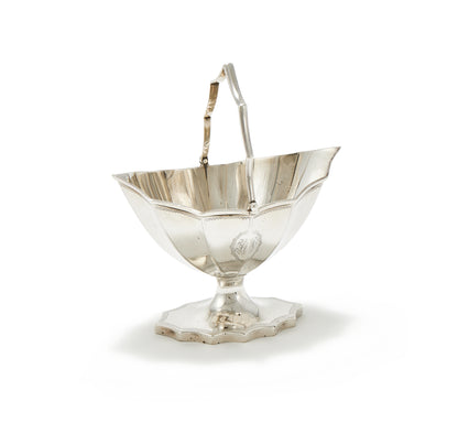 A GEORGE III SILVER SWING-HANDLED SUGAR BASKET, LONDON, 1790