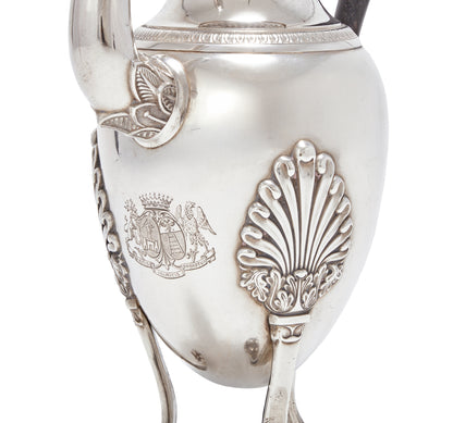 A PEAR-SHAPED FRENCH SILVER COFFEE POT, PARIS, 1819–1838
