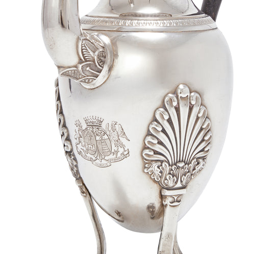 A PEAR-SHAPED FRENCH SILVER COFFEE POT, PARIS, 1819–1838