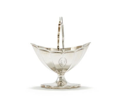 A GEORGE III SILVER SWING-HANDLED SUGAR BASKET, LONDON, 1790