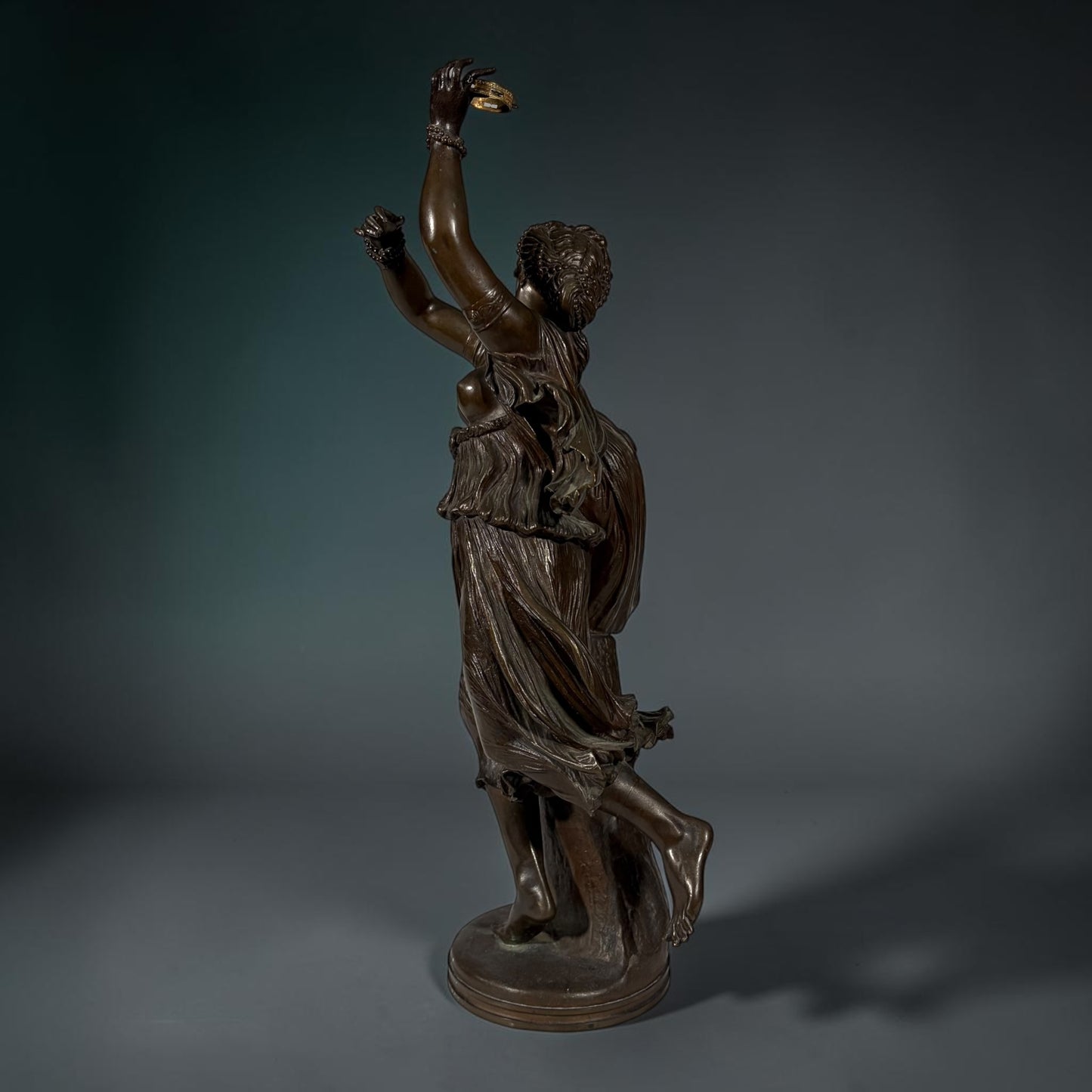A PATINATED BRONZE FIGURE OF ZINGARA, FRANCE, MID-19TH CENTURY