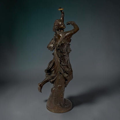 A PATINATED BRONZE FIGURE OF ZINGARA, FRANCE, MID-19TH CENTURY