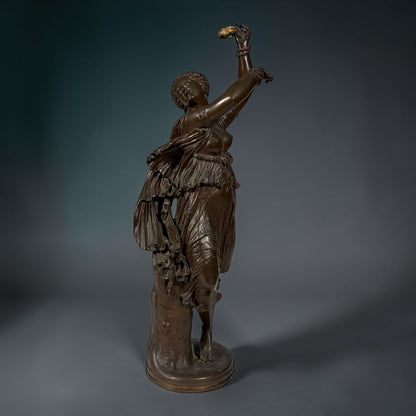 A PATINATED BRONZE FIGURE OF ZINGARA, FRANCE, MID-19TH CENTURY