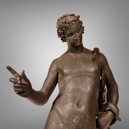 NEAPOLITAN GRAND TOUR PATINATED BRONZE NARCISSUS, ITALY, LATE 19th-CENTURY