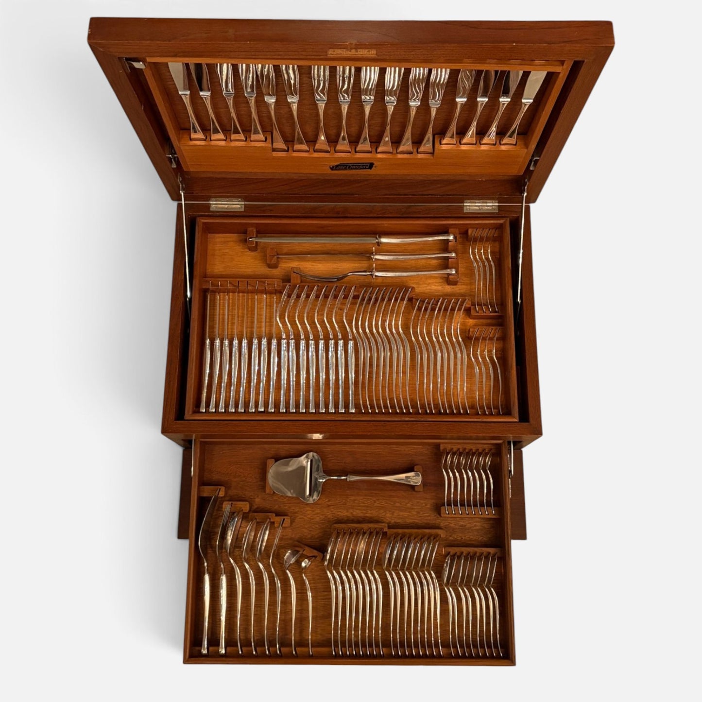 AN EXQUISITE STERLING SILVER 100-PIECE CUTLERY SET, DENMARK, EARLY 20TH CENTURY