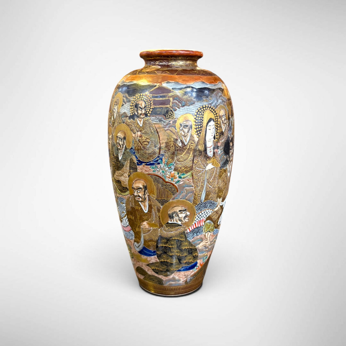 AN ENAMEL AND GILT SATSUMA VASE, JAPAN, LATE 19TH CENTURY