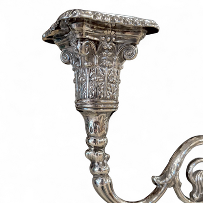 A VICTORIAN STERLING SILVER THREE-LIGHT CANDELABRUM, SHEFFIELD, 1900
