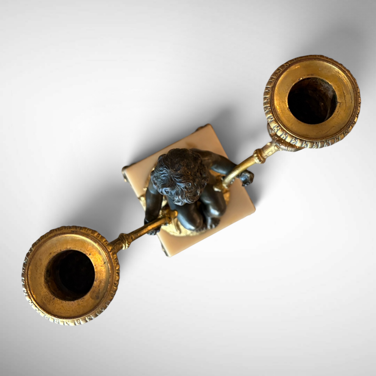 NAPOLEON III ORMOLU FIGURAL TWIN-LIGHT CANDELABRA, FRANCE, c.1870
