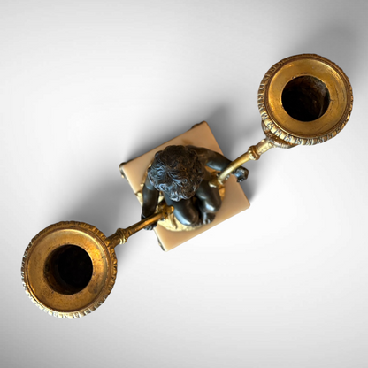 NAPOLEON III ORMOLU FIGURAL TWIN-LIGHT CANDELABRA, FRANCE, c.1870