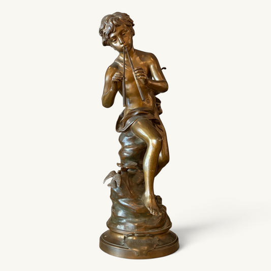 A PATINATED BRONZE FIGURE OF 'AMOUR CHARMEUR', FRANCE, LATE 19TH CENTURY