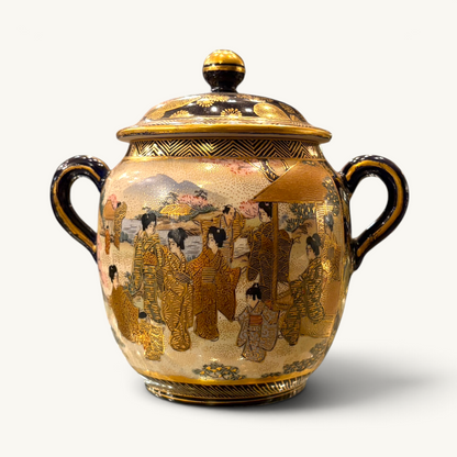 A COBALT AND GILT SATSUMA TEA SERVICE FOR SIX, JAPAN, TAISHŌ PERIOD (1910–1930)