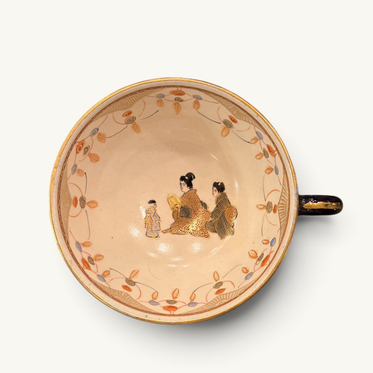 A COBALT AND GILT SATSUMA TEA SERVICE FOR SIX, JAPAN, TAISHŌ PERIOD (1910–1930)