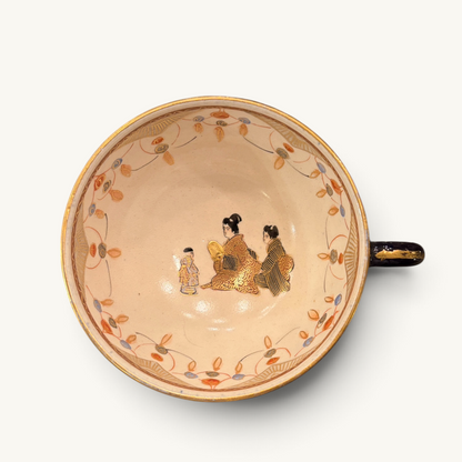 A COBALT AND GILT SATSUMA TEA SERVICE FOR SIX, JAPAN, TAISHŌ PERIOD (1910–1930)