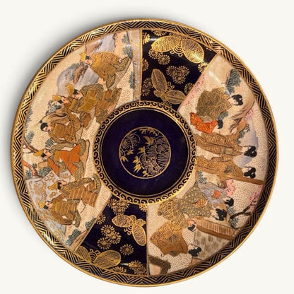 A COBALT AND GILT SATSUMA TEA SERVICE FOR SIX, JAPAN, TAISHŌ PERIOD (1910–1930)