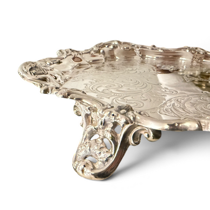 A PAIR OF VICTORIAN STERLING SILVER SALVERS, LONDON, 1869