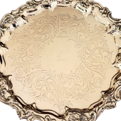 A PAIR OF VICTORIAN STERLING SILVER SALVERS, LONDON, 1869