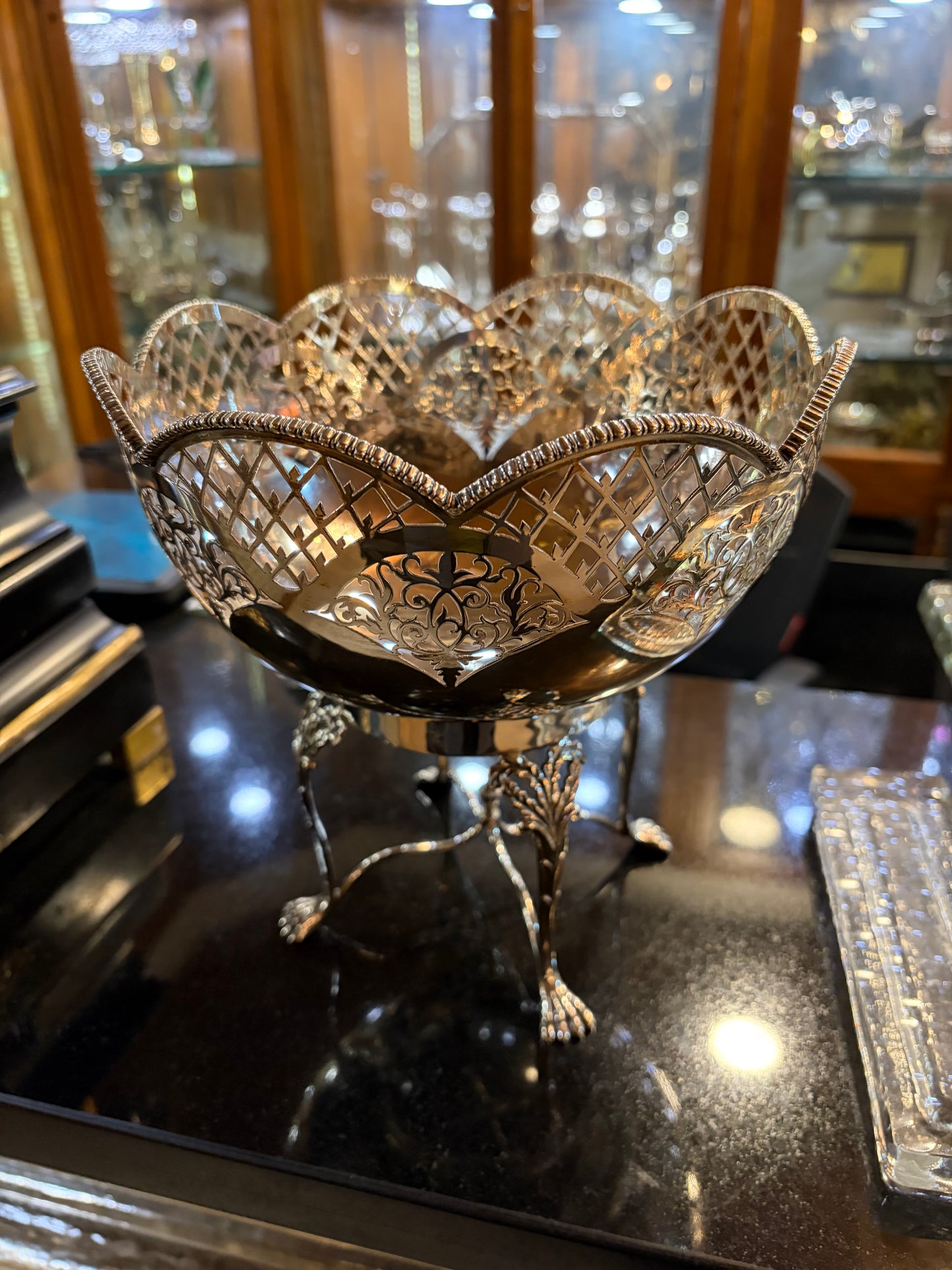 LATE VICTORIAN PIERCED STERLING SILVER CENTERPIECE, LONDON, 1893