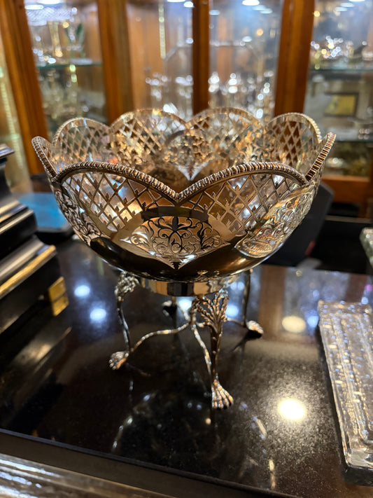 LATE VICTORIAN PIERCED STERLING SILVER CENTERPIECE, LONDON, 1893