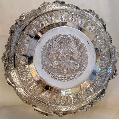 BURMESE SILVER NARRATIVE OFFERING BOWL (THABEIK), BURMA, LATE 19TH CENTURY