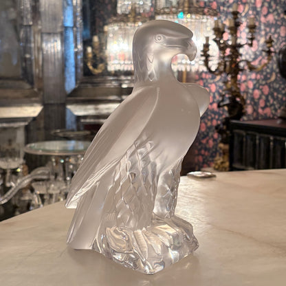 FROSTED CRYSTAL EAGLE SCULPTURE, FRANCE, MID-20TH CENTURY