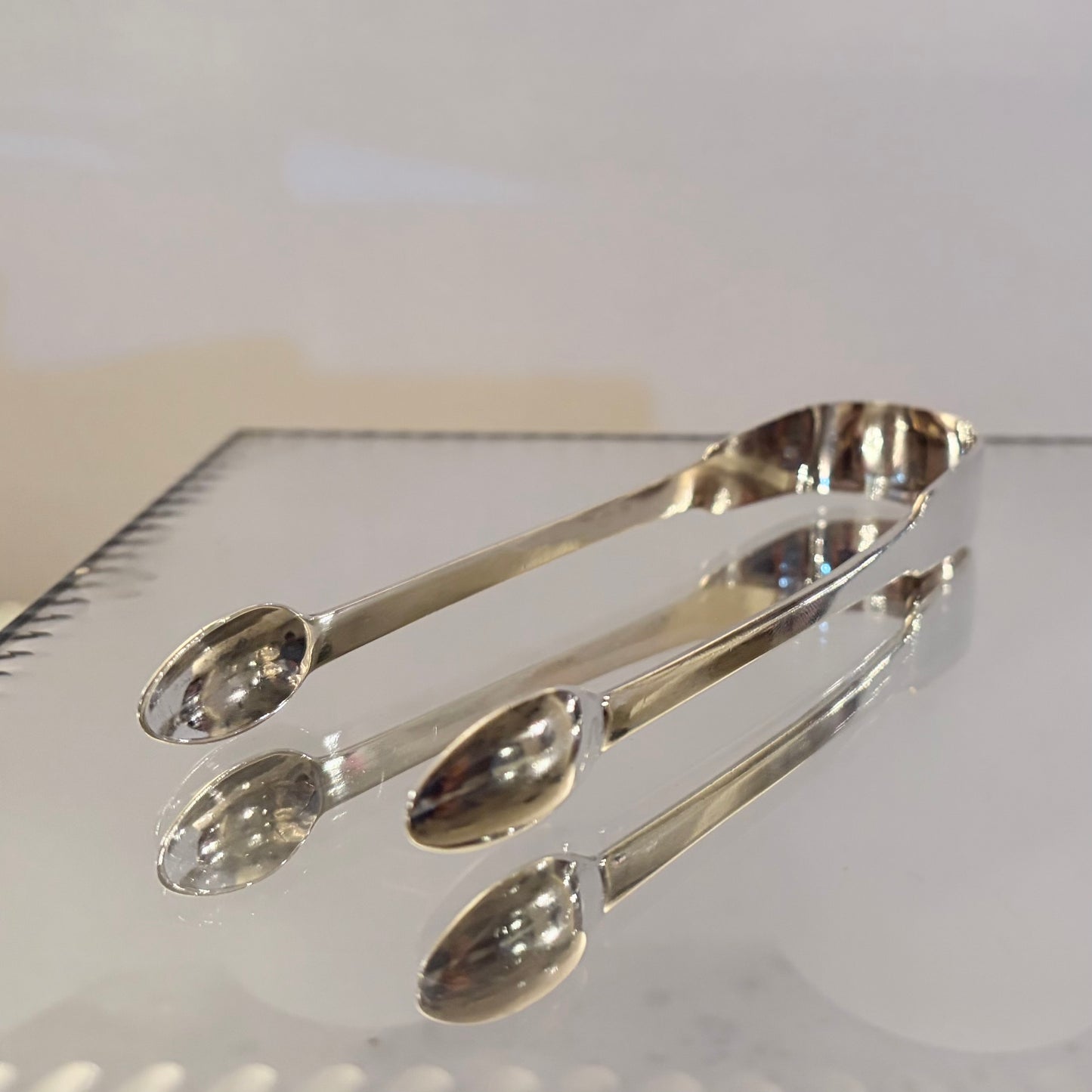 GEORGE III PLAIN STERLING SILVER SUGAR TONGS, LONDON, 1807