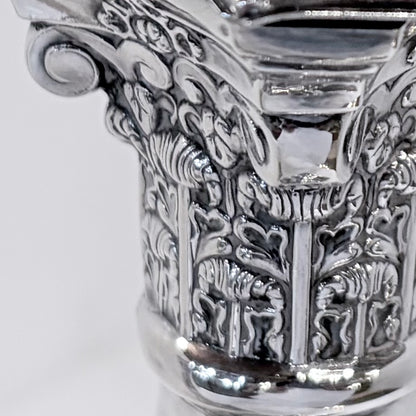 PAIR OF CORINTHIAN COLUMN STERLING SILVER CANDLESTICKS, LONDON, 1964