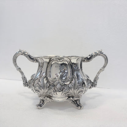 LATE VICTORIAN STERLING SILVER THREE-PIECE TEA SERVICE, SHEFFIELD, 1898