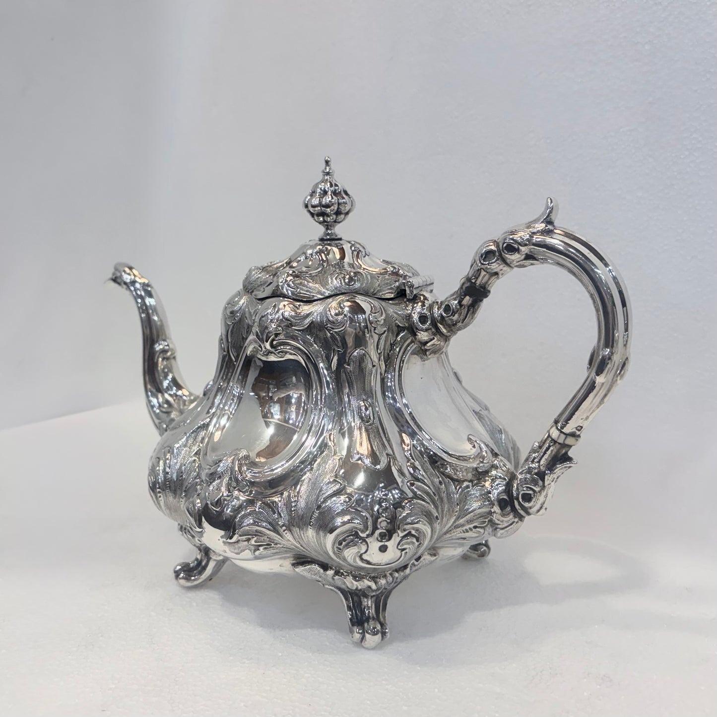 LATE VICTORIAN STERLING SILVER THREE-PIECE TEA SERVICE, SHEFFIELD, 1898