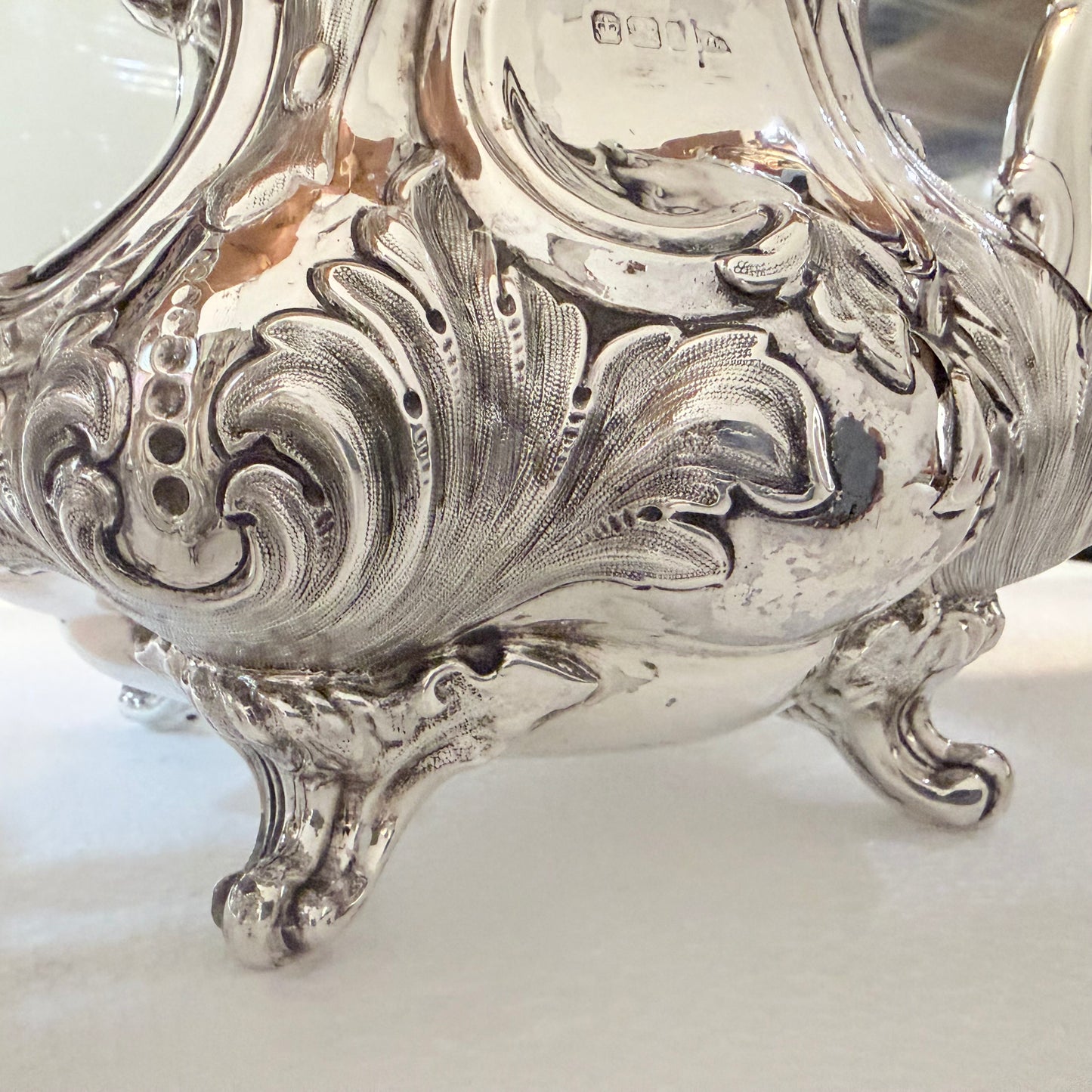 LATE VICTORIAN STERLING SILVER THREE-PIECE TEA SERVICE, SHEFFIELD, 1898