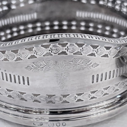 PAIR OF ELIZABETH II STERLING SILVER WINE COASTERS, LONDON, 1936