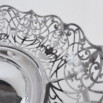 MID-CENTURY PIERCED STERLING SILVER CENTERPIECE, SHEFFIELD, 1935