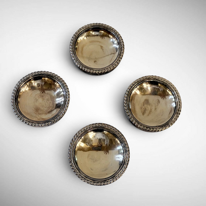 GEORGIAN GADROONED STERLING SILVER SALT CELLARS, LONDON, 1823