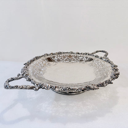 ELIZABETH II PIERCED STERLING SILVER FOOTED CENTERPIECE BOWL, SHEFFIELD, 1960