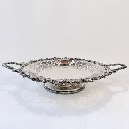 ELIZABETH II PIERCED STERLING SILVER FOOTED CENTERPIECE BOWL, SHEFFIELD, 1960