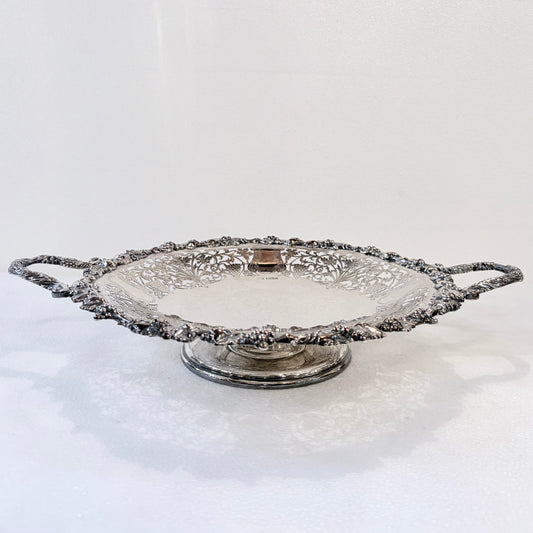 ELIZABETH II PIERCED STERLING SILVER FOOTED CENTERPIECE BOWL, SHEFFIELD, 1960