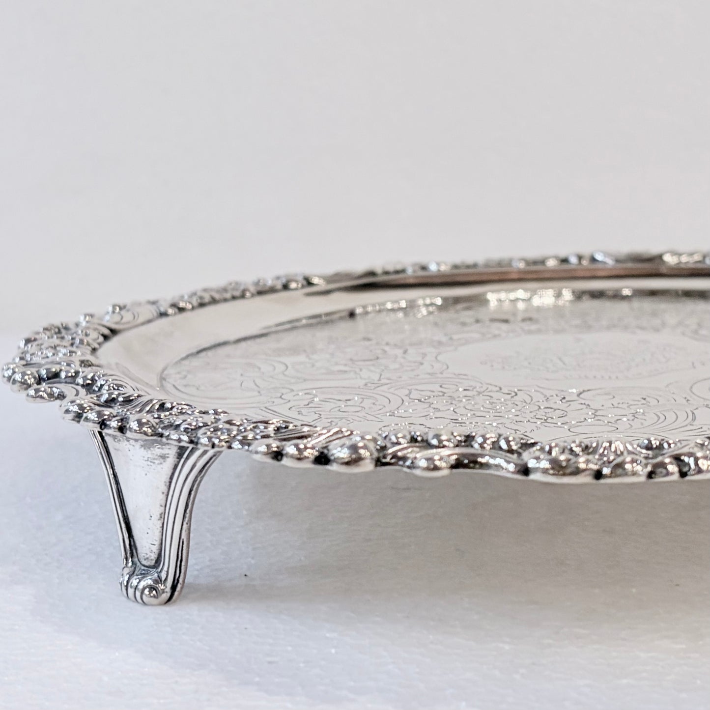 WILLIAM IV CHASED STERLING SILVER SALVER, EDINBURGH, 1831