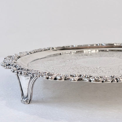 WILLIAM IV CHASED STERLING SILVER SALVER, EDINBURGH, 1831