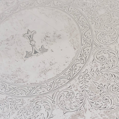 GEORGIAN ENGRAVED STERLING SILVER SALVER, SHEFFIELD, 1937