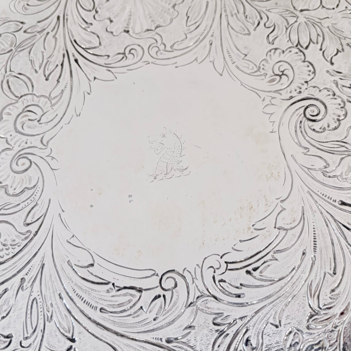 WILLIAM IV CHASED STERLING SILVER SALVER, LONDON, 1835