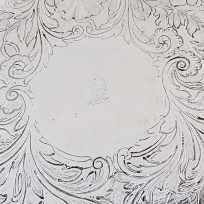 WILLIAM IV CHASED STERLING SILVER SALVER, LONDON, 1835