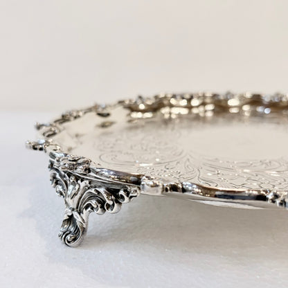 WILLIAM IV CHASED STERLING SILVER SALVER, LONDON, 1835